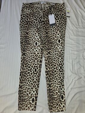 Leopard Print Skinny Pants - Brown/Cream